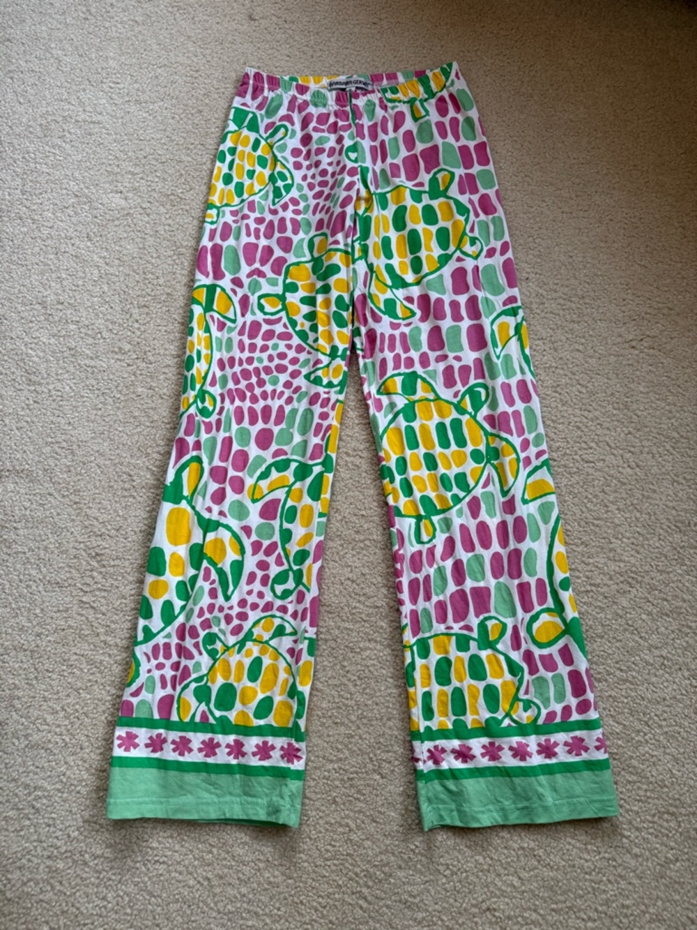 EUC Barbara Gerwit engineered 70% knit printed palazzo pants